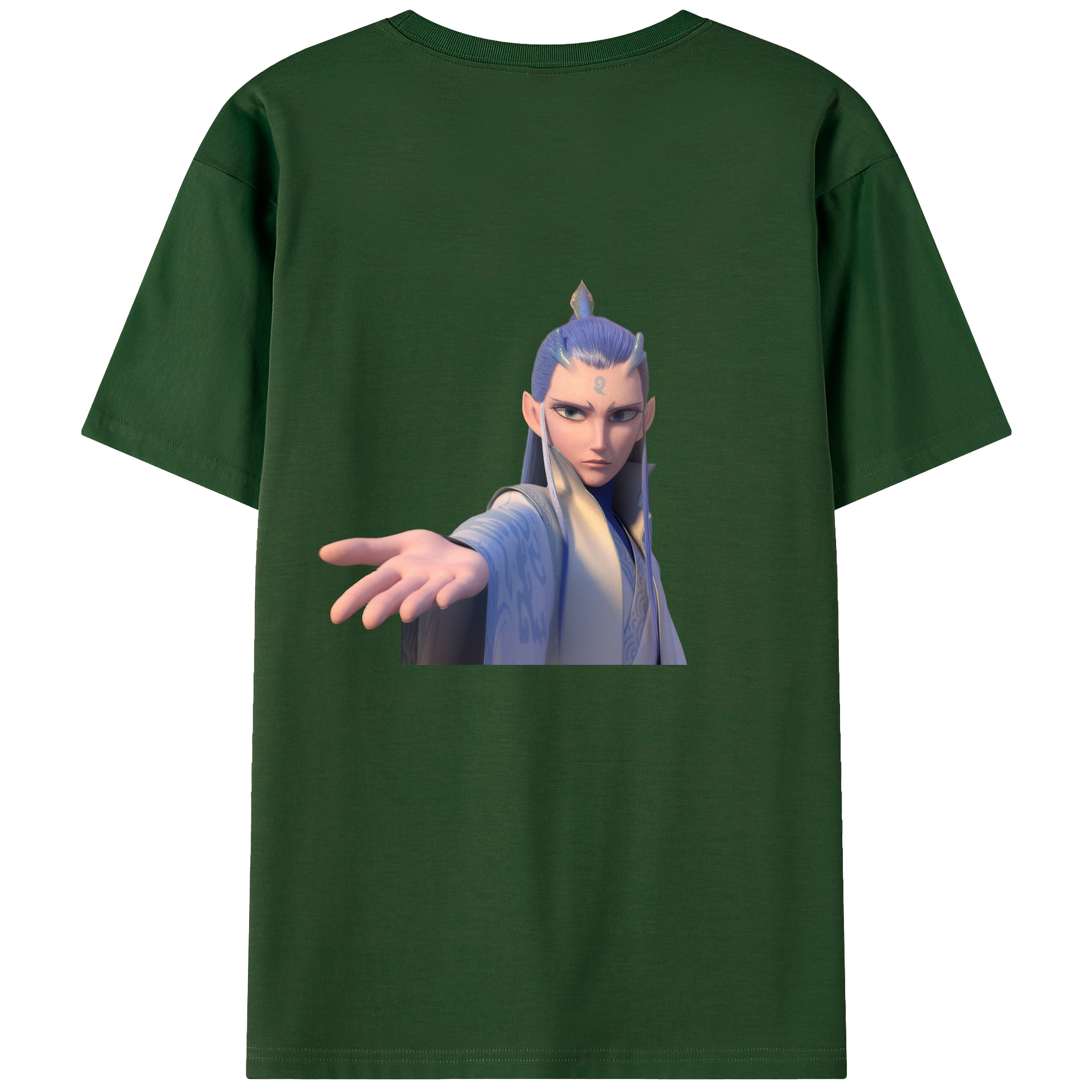 （画像用） Ne Zha 2 ナタ 魔童の大暴れ 綿100％半袖Tシャツ（背面プリント）